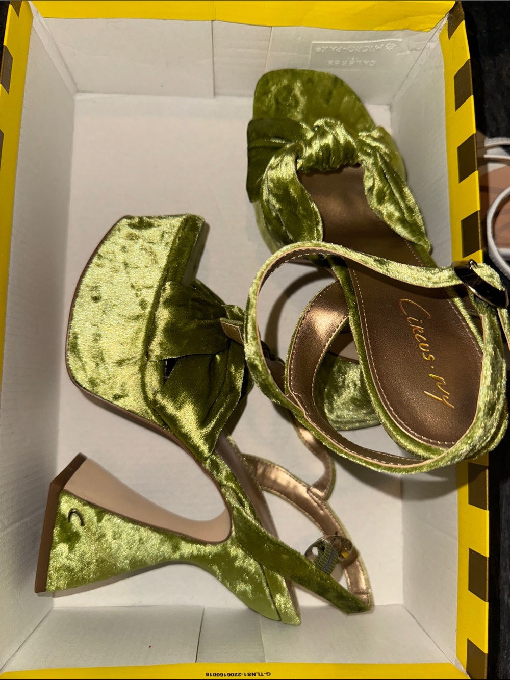 Circus by Sam Edelman Olive Velvet Knotted Platform Sandals